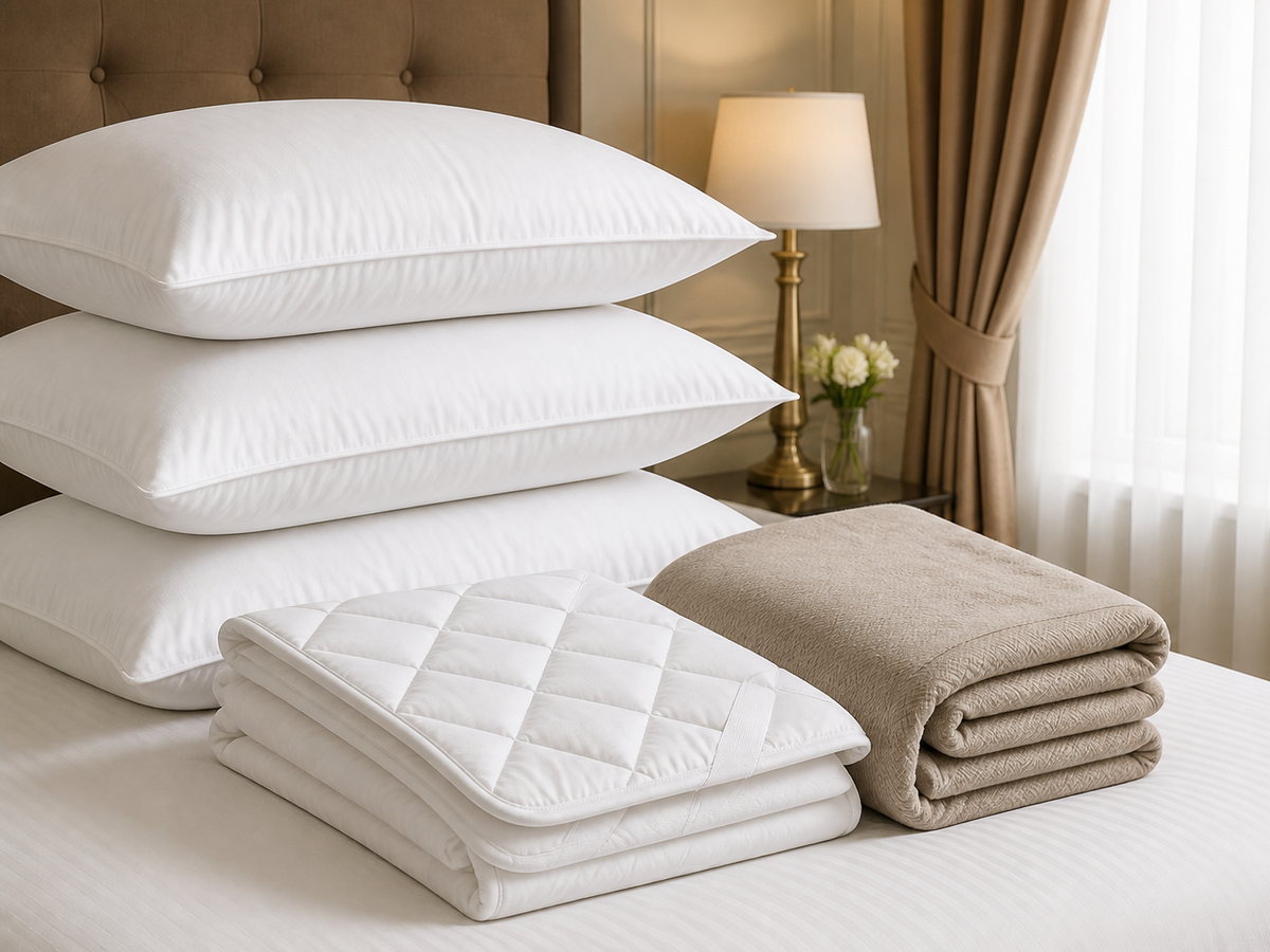 Pillows and soft bedding accessory set for hotel projects